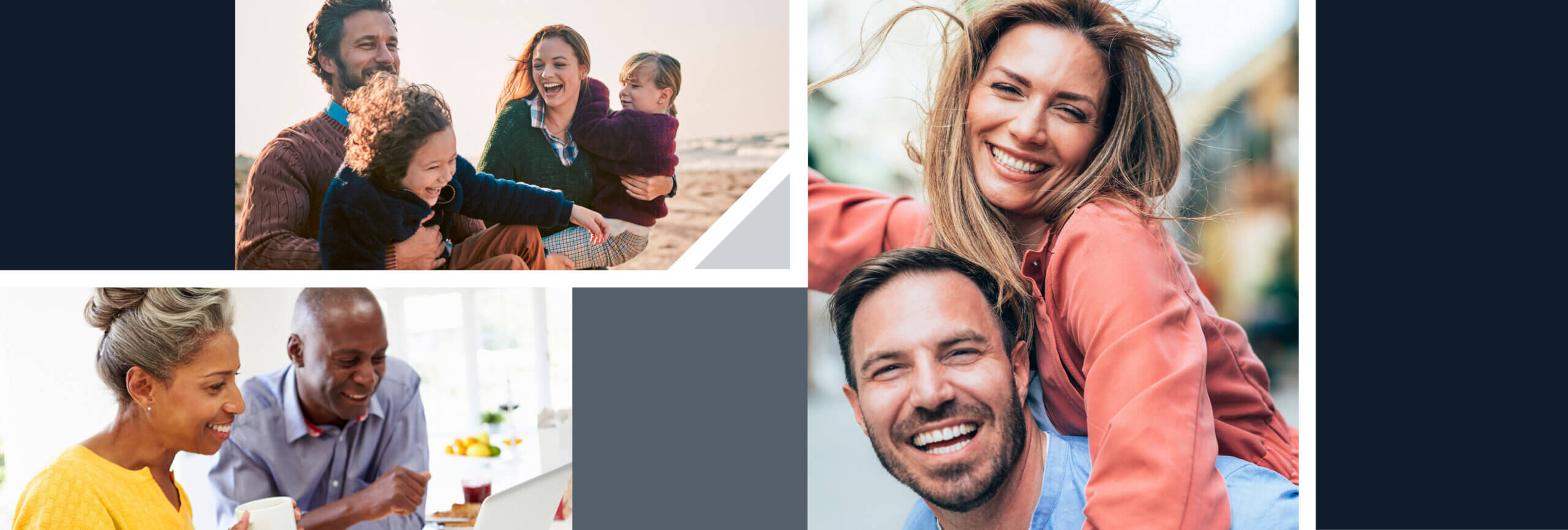 Landing Page Artwork Happy couples and families image